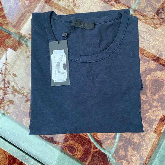 Ari Elongated Regulars Fit Crew Neck T-shirt in Navy Blue XL retails $245 - Picture 2 of 4